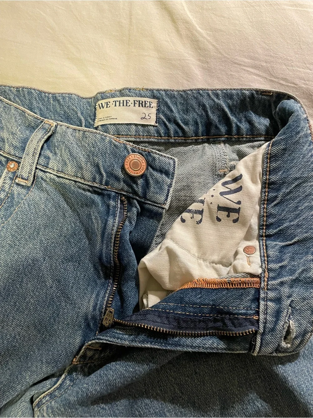 Free people movement Wide-Leg Blue Denim Jeans